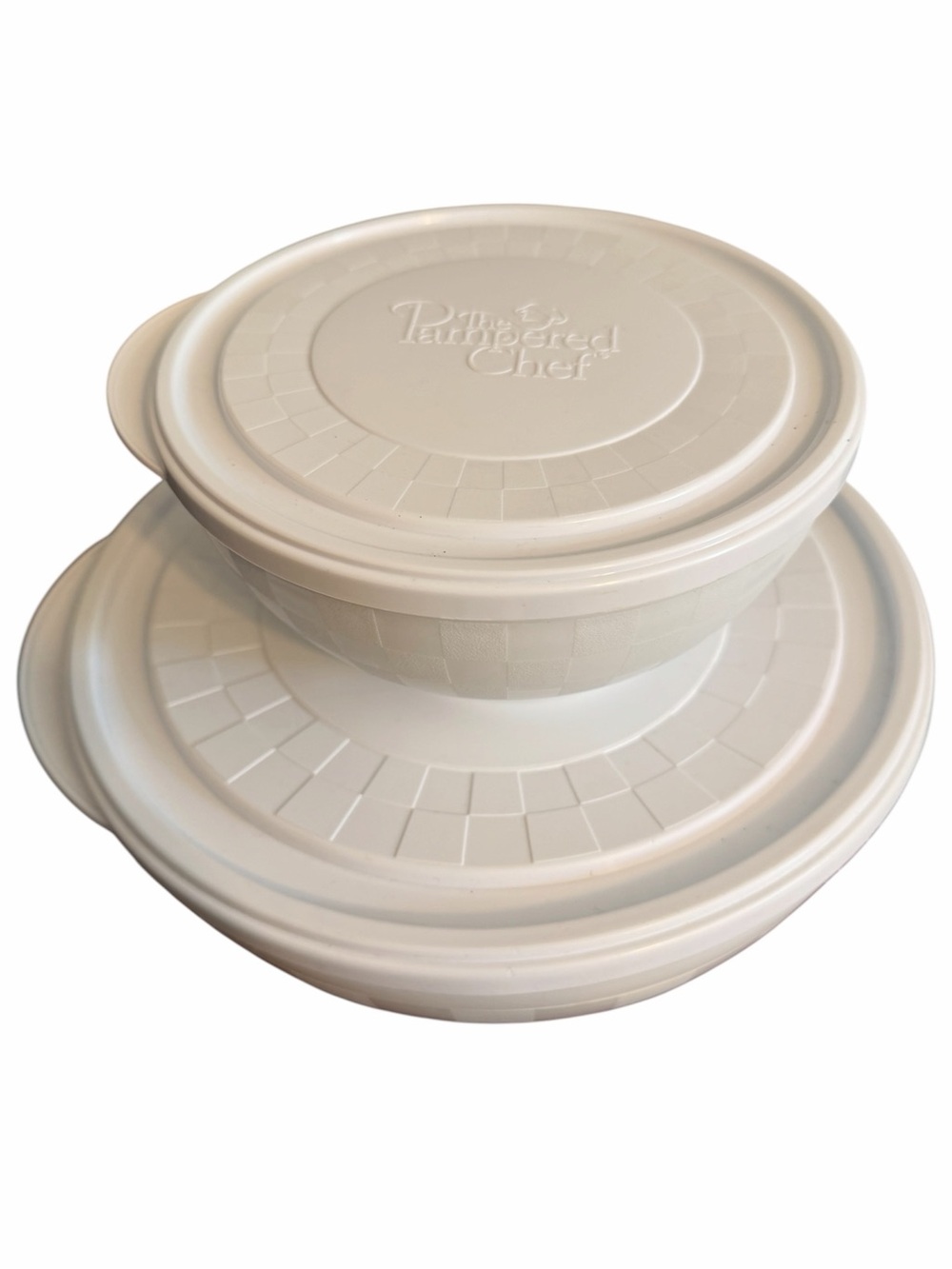 Pampered Chef Chillzanne Freezer Bowls 3 Qt & 3 Cup Set